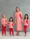 Kids pink long-sleeve heart tunic with matching leggings playwear set