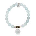 Larimar Charm Collection: Blue Aquamarine Gemstone Bracelet with Larimar Cape Cod Sterling Silver Charm