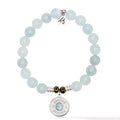 Larimar Charm Collection: Blue Aquamarine Stone Bracelet with Larimar Healing Prayers Sterling Silver Charm