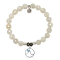 Larimar Charm Collection: Moonstone Gemstone Bracelet with Larimar Ocean Love Sterling Silver Charm