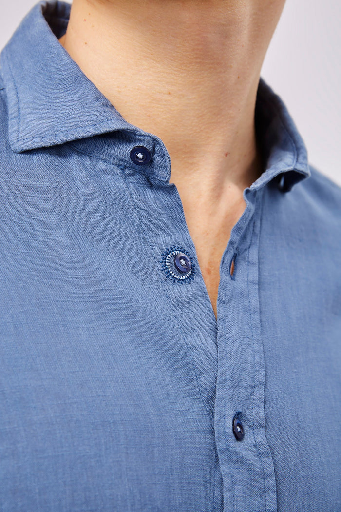 Leo Dodger Blue Linen Shirt
