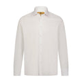 Leo Jacquard White on White Tonal Geometrical Design Long Sleeve Shirt