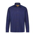 Leo Navy Chocolate Woven Geometric Jacquard Long Sleeve Shirt