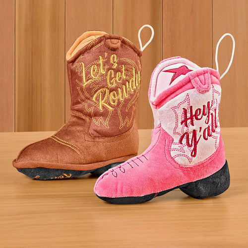 "Let’s Get Rowdy" Cowboy Boot Dog Toy
