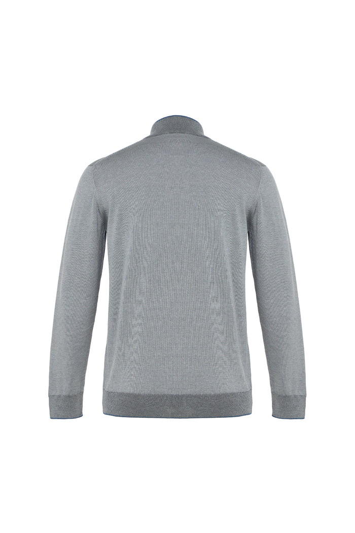 Lite Grey Banded Quarter Zip