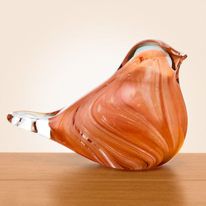 Little Finches Glass Bird Figurine