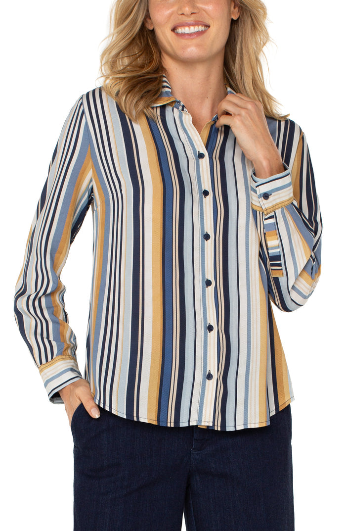 LS Button Front Woven Shirt