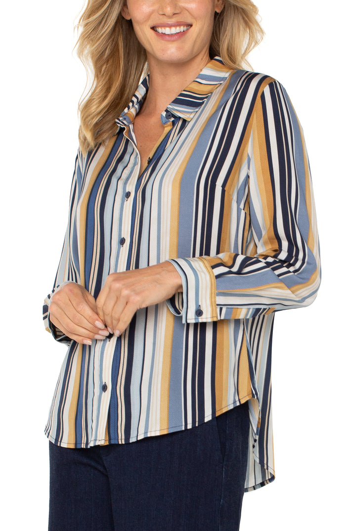 LS Button Front Woven Shirt