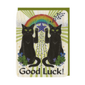Luck Cats Wood Greeting Card