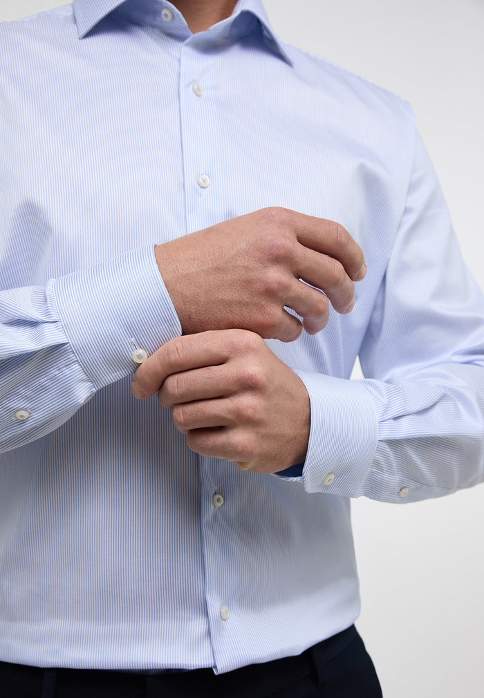 Luxury Twill Micro Stripe MF Kent Collar