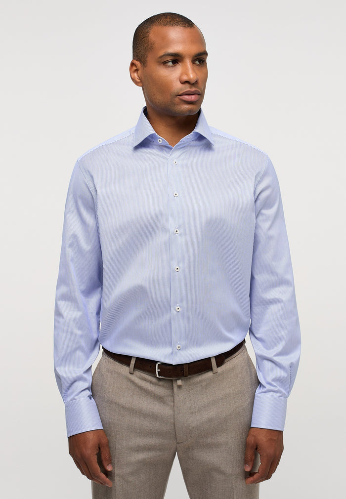 Luxury Twill Micro Stripe MF Kent Collar