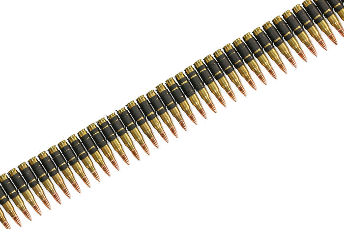 M16 Brass & Copper Bullet Belt – Black Links