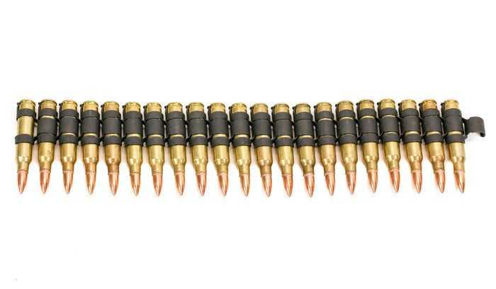 M16 Brass & Copper Bullet Belt – Black Links