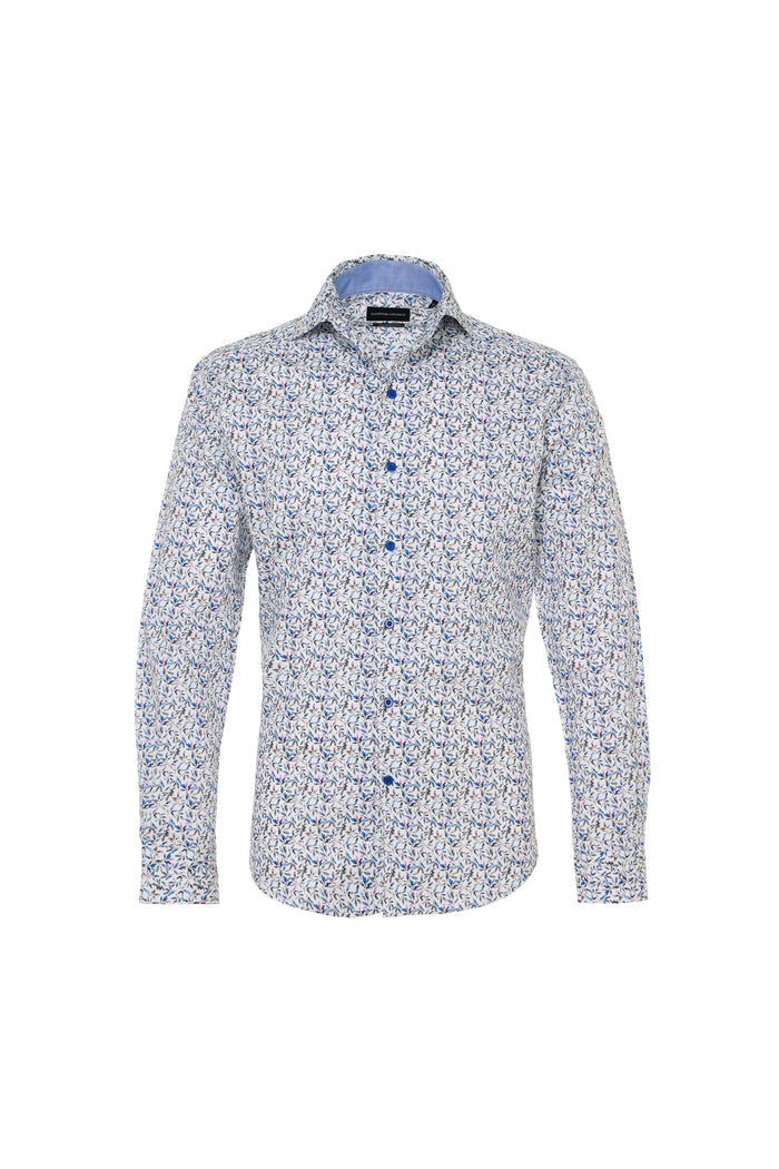 Madre Oxford Geo Print One-Piece Collar Shirt