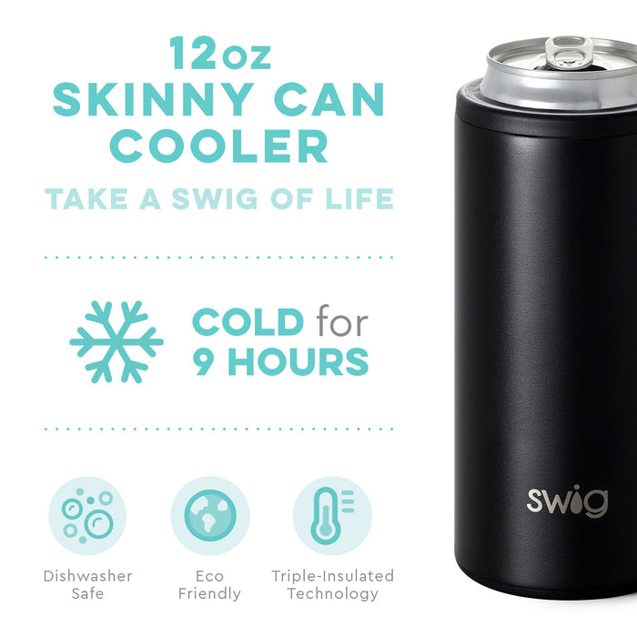 Matte Black Skinny Can Cooler