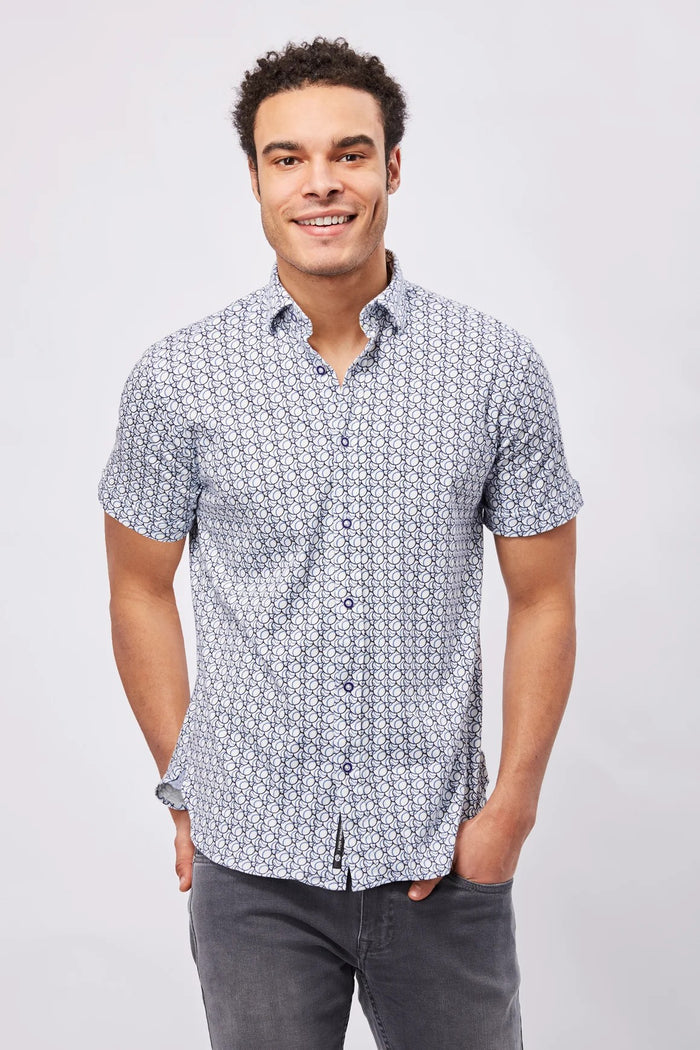 Max Colton Blue Baseballs Short Sleeve Shirt