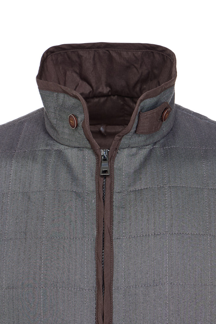 Melange Brown Double Zip Quilted Performance Vest