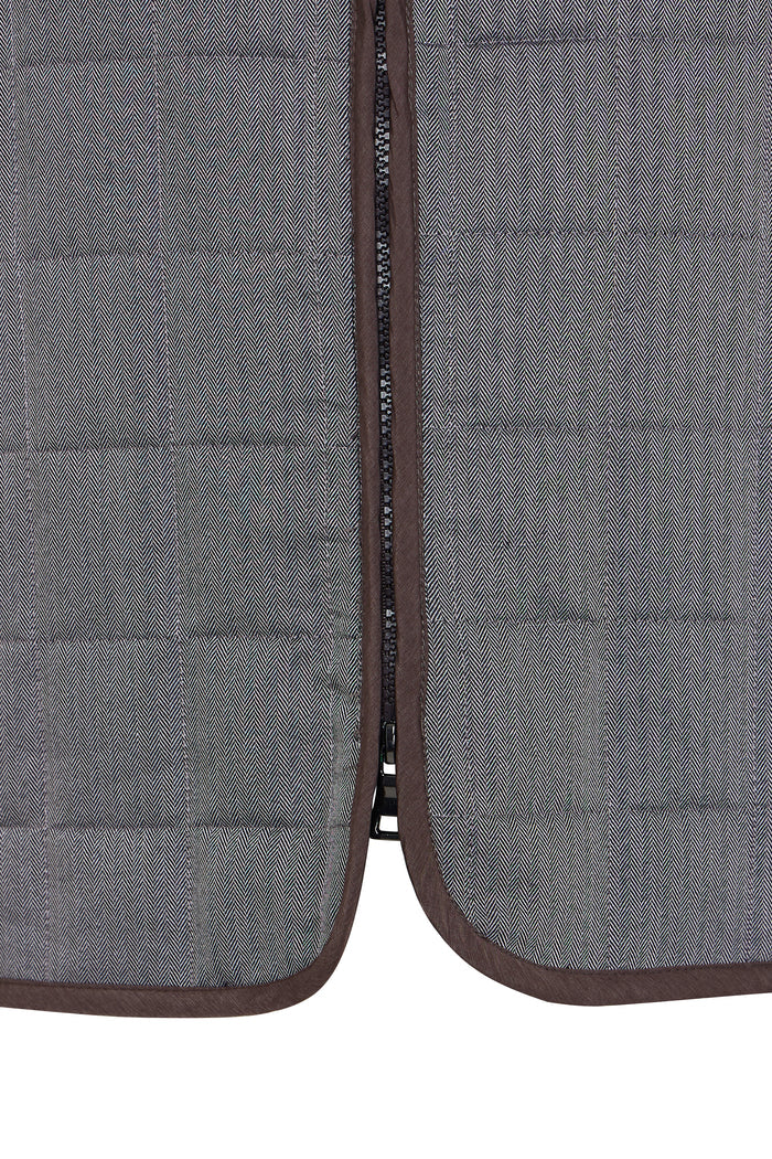 Melange Brown Double Zip Quilted Performance Vest