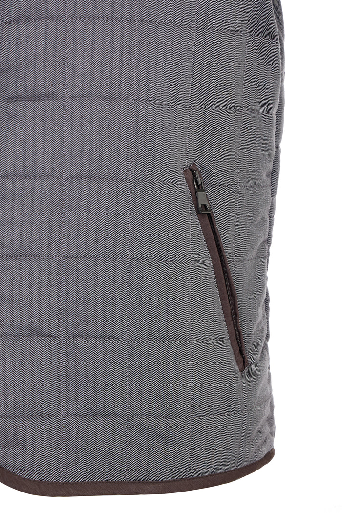 Melange Brown Double Zip Quilted Performance Vest
