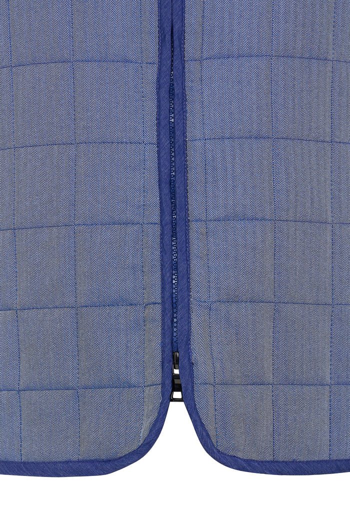 Melange Navy Double Zip Quilted Performance Vest