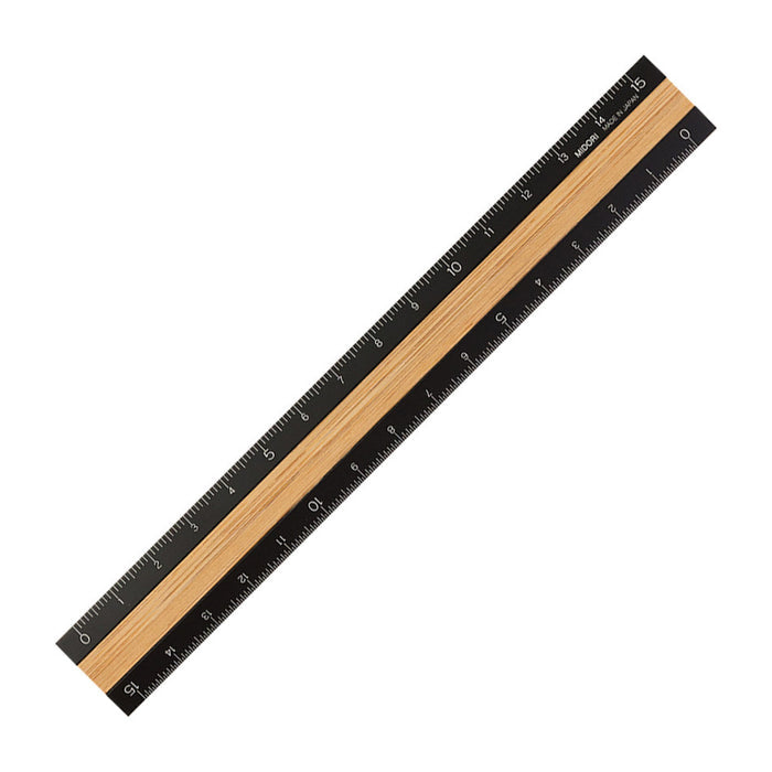 Midori Aluminium & Wooden Ruler 15cm by Midori at Cult Pens