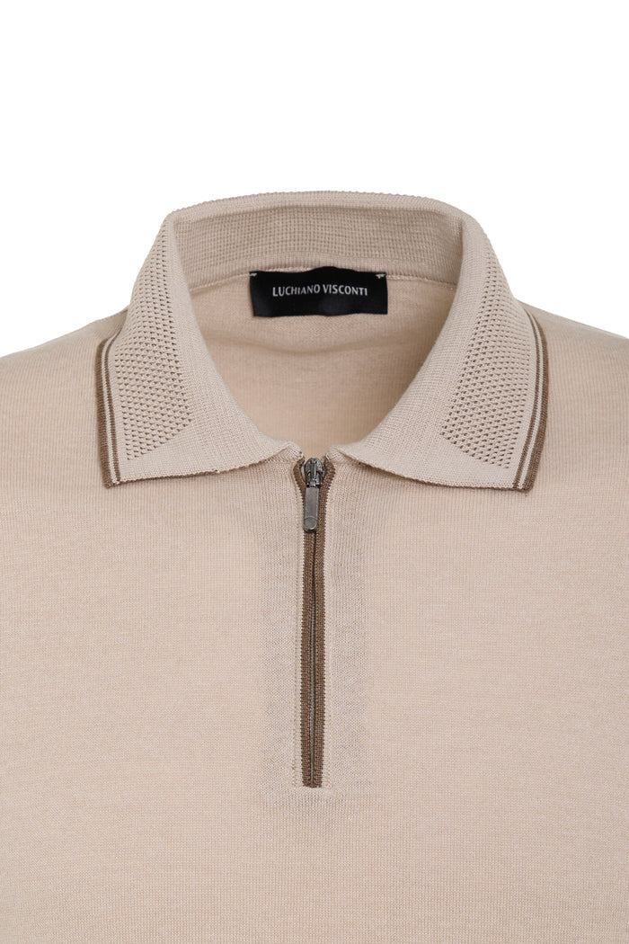 Milan Knit Quarter Zip Polo
