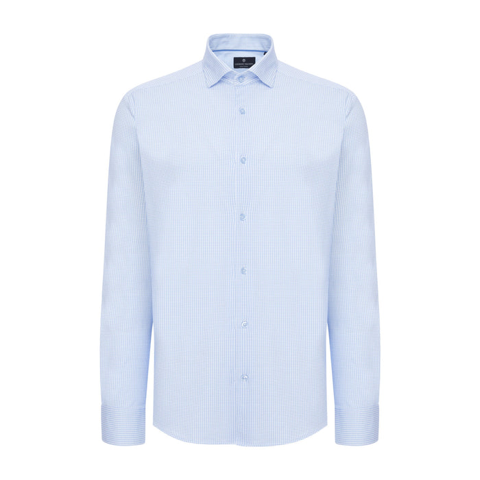 Mini Sky Houndstooth Print Shirt