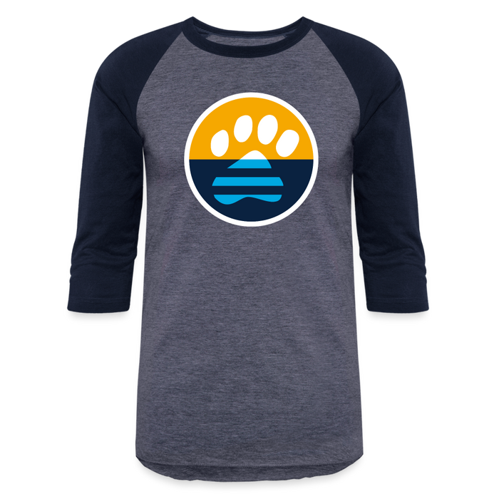MKE Flag Paw Baseball T-Shirt - heather blue/navy