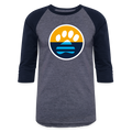 MKE Flag Paw Baseball T-Shirt - heather blue/navy