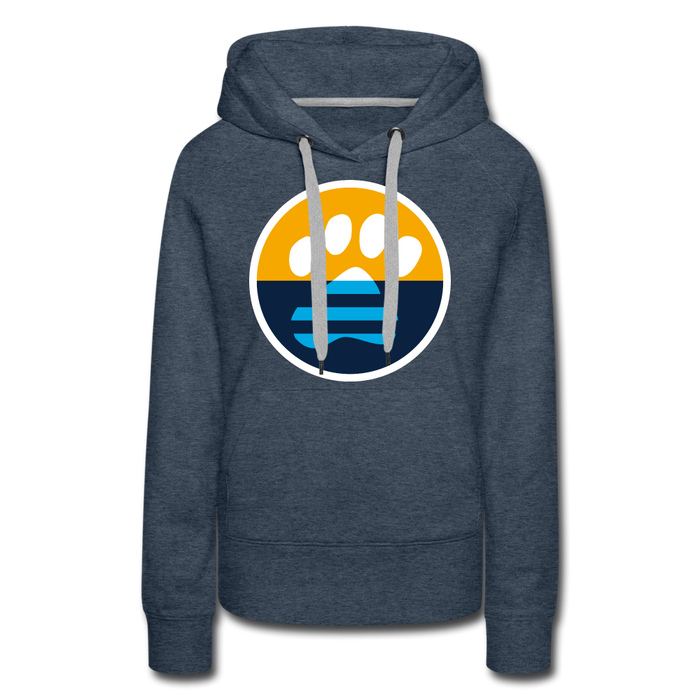 MKE Flag Paw Contoured Premium Hoodie - heather denim