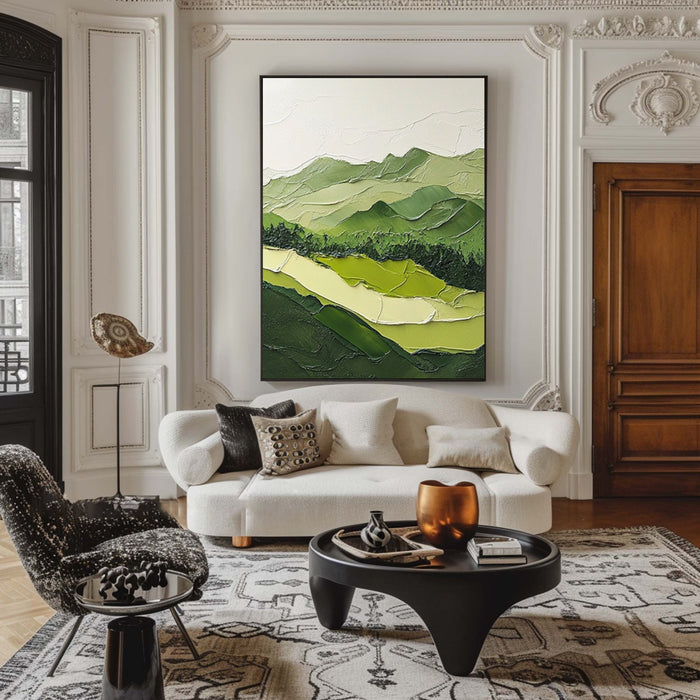 Modern Green Mountain Wall Art Nature-Inspired Decor for Contemporary Spaces #BGM 037