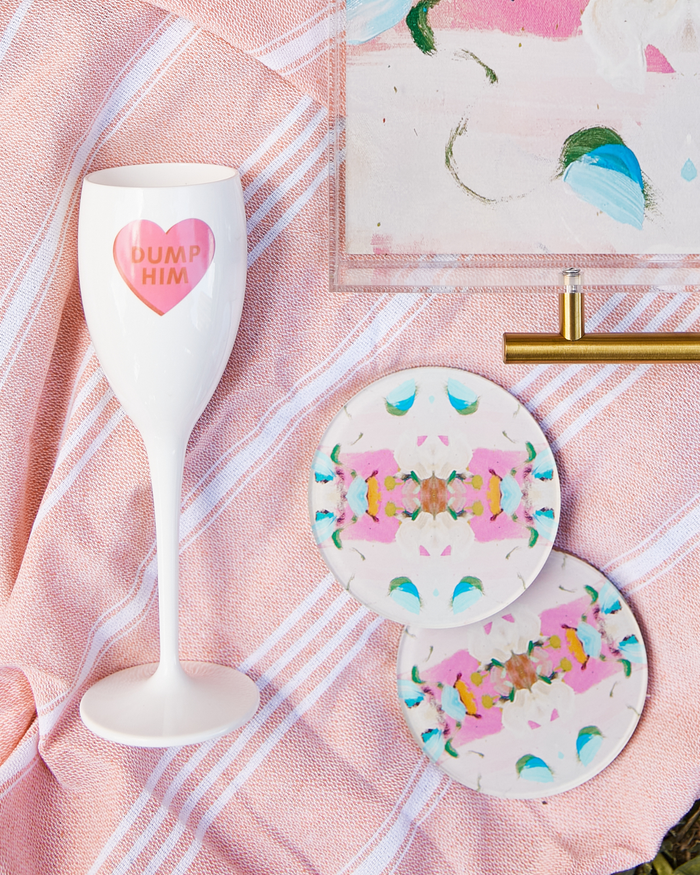 Monets Garden Pink Coaster