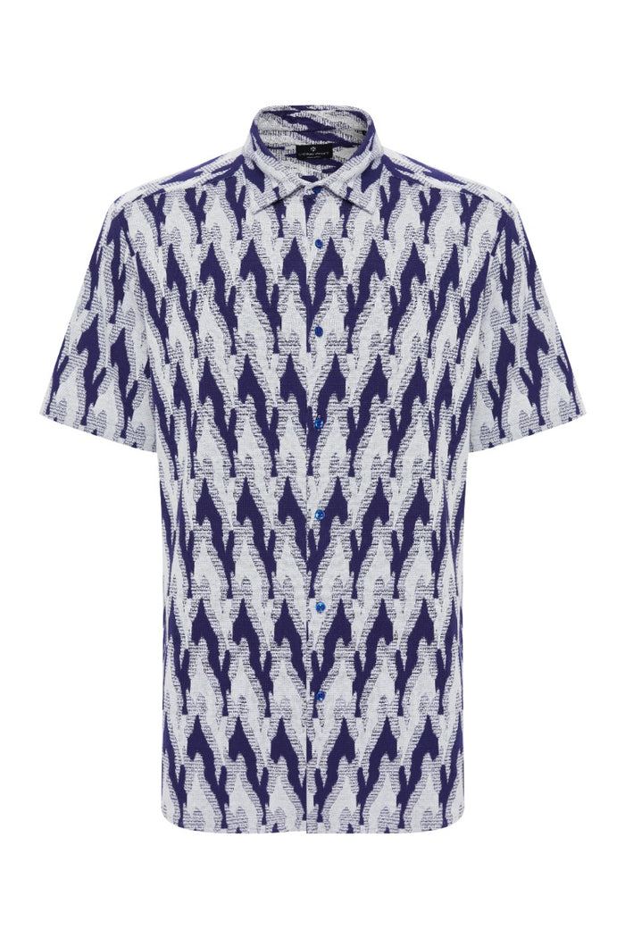 Mont Blanc Jacquard Short Sleeve Shirt