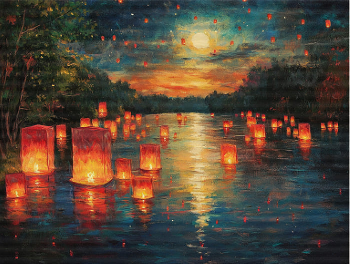 Moonlight Over the Floating Lantern Festival