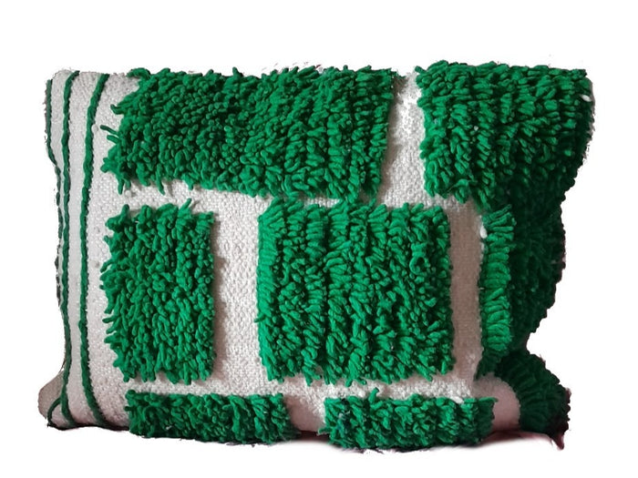 Moroccan Beni Ouarain Rug Pillow / Cushion - Al Khadra - Green