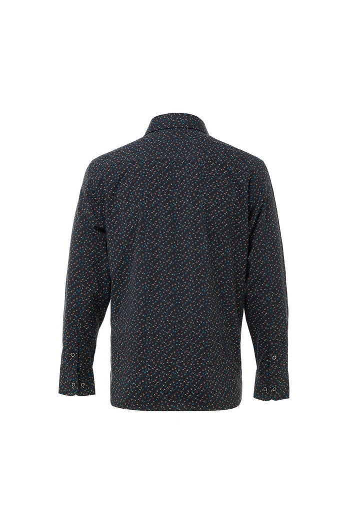 Multi Abstract Arrows Print Button Down Shirt