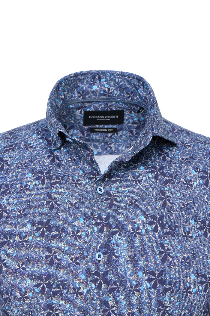 Multi Floral Abstract Print Shirt