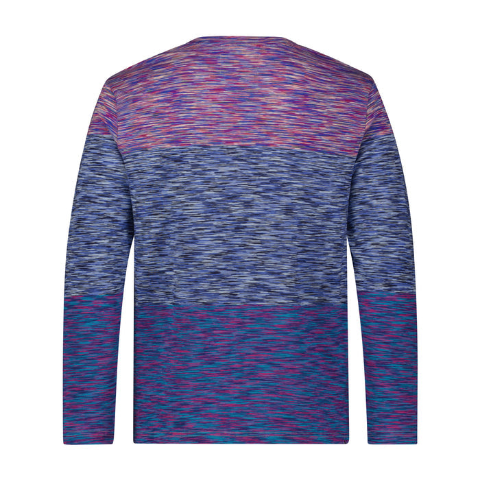 Multi Purple Aqua Space Dyed Crewneck