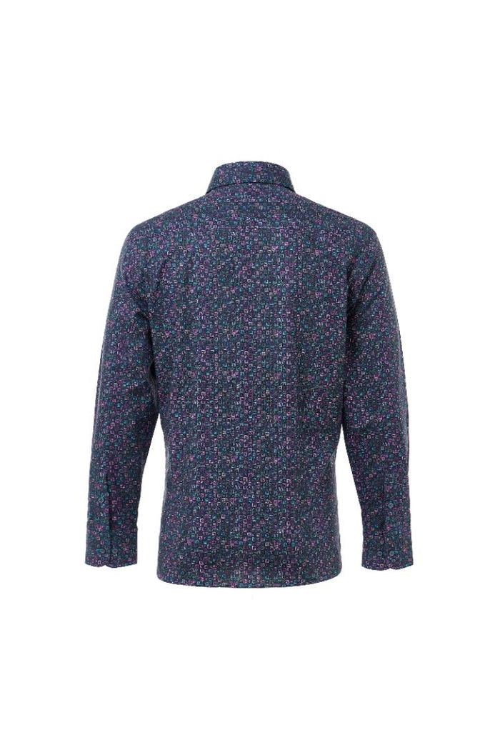 Multi-Purple Print Button-Down Shirt