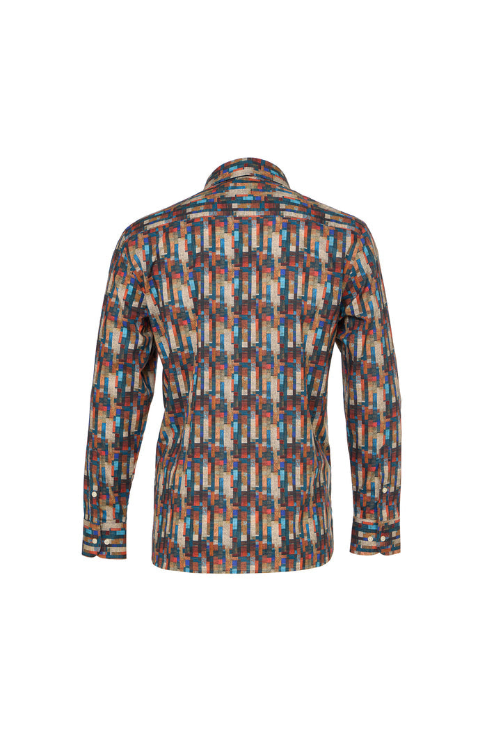 Multi Shape Geo Abstract Button Down Shirt