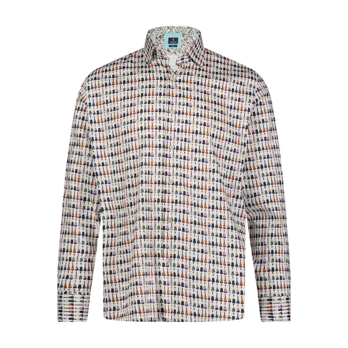 Multicolor Guitar Print Long Sleeve Shirt