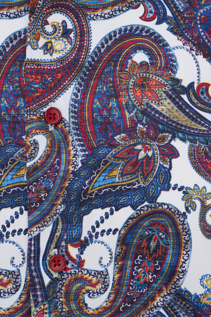multicolor Paisley Organic Cotton Button Down Shirt