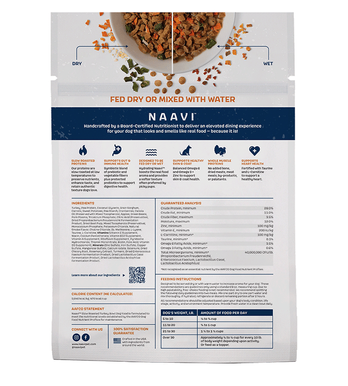Naavi Slow Roasted Turkey Bowl Dog Food