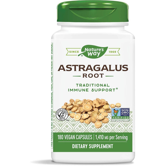 Nature's Way Astragalus Root, Traditional Immune Support*, Non - GMO Project Verified, Vegan, 180 Capsules - The Oasis of Health
