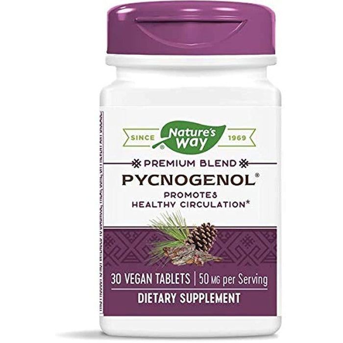 Nature's Way Pycnogenol Tablets, 50mg, 30 Count - Supplement Facts panel