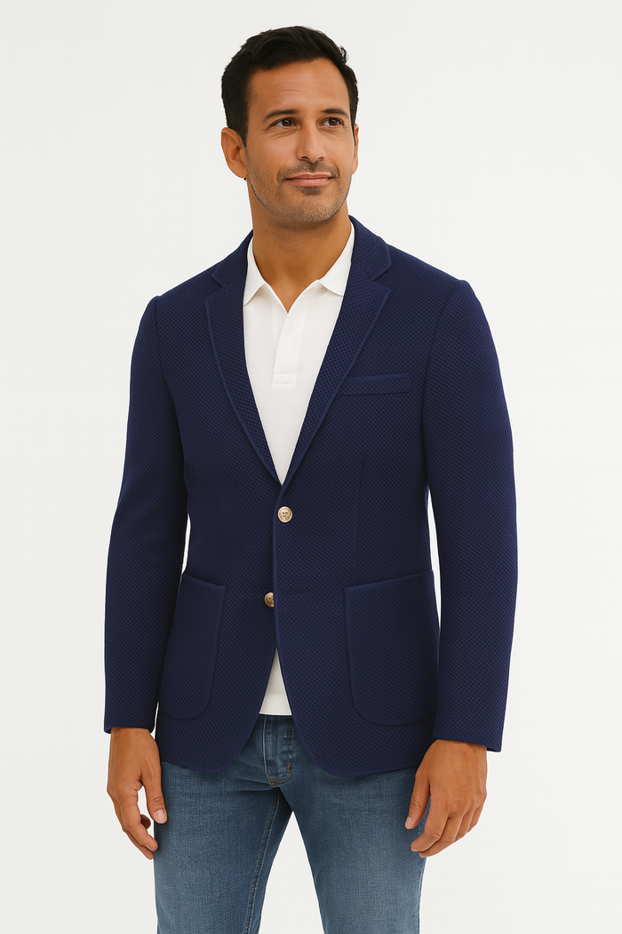 Navy Alba Knit Jacket