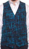 Navy and Aqua Woven Vest