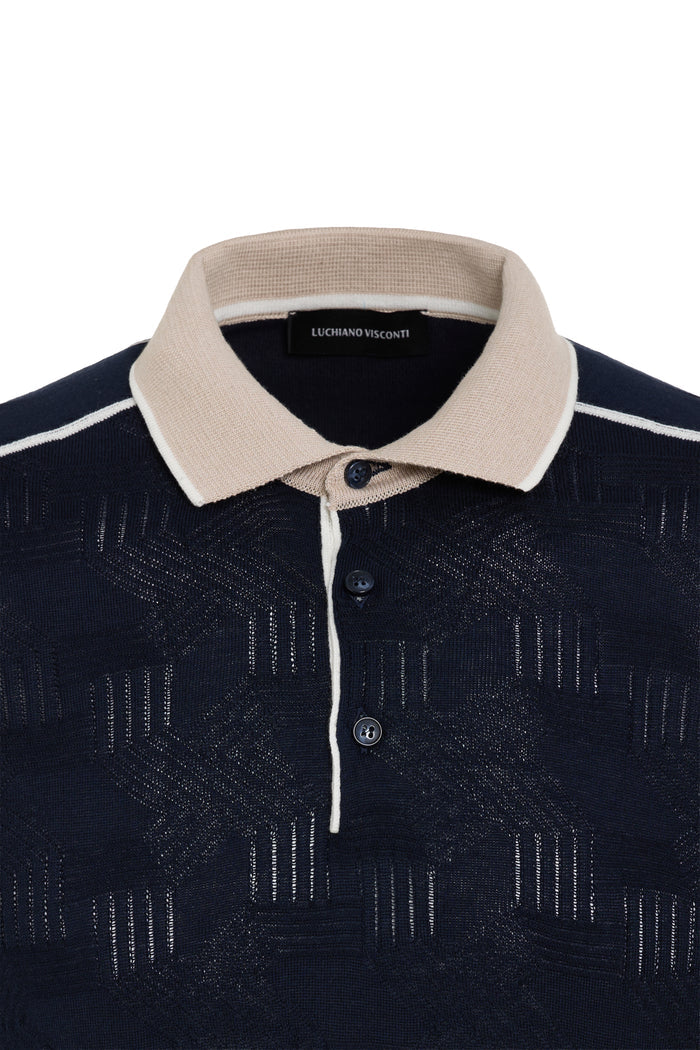 Navy Aurelio Knit Polo