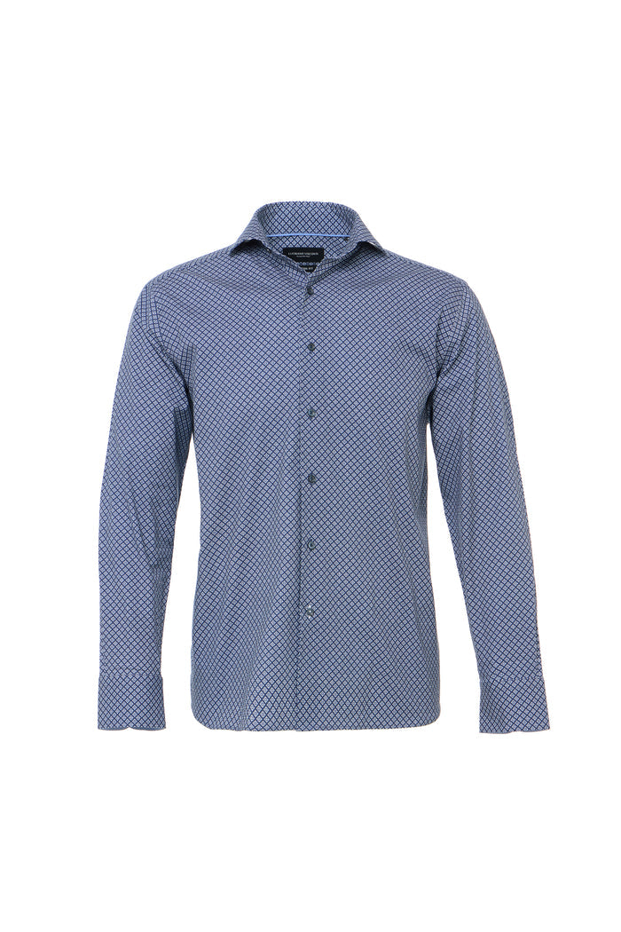 Navy & Blue Geo Diamond Button Down Shirt