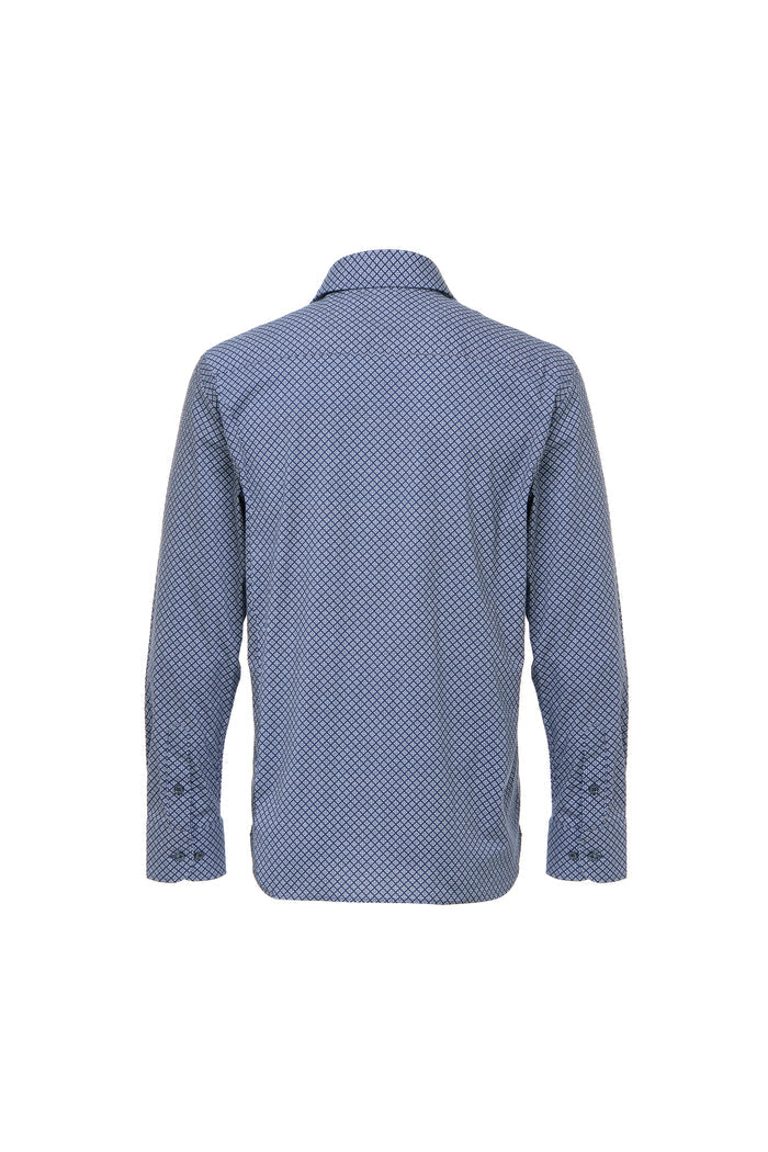 Navy & Blue Geo Diamond Button Down Shirt
